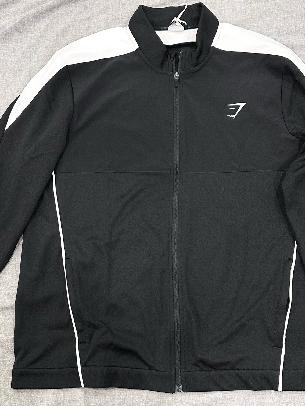 Gymshark Black and White Full‑Zip Performance Jacket
